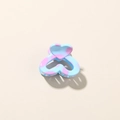 Sweet 2.5cm blue heart hair claw clip with pink spots and hollow design for women - Glossy Blue