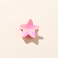 Pink star-shaped hair claw clip with dark pink dots for summer beach hairstyles - Glossy Light Pink (7)