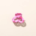Pink heart-shaped hair claw clip with colorful resin speckles and metal spring - Glossy Purple