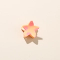 Star shaped mini hair claw clip in orange with pink marble patterns on light background - Glossy Orange Red (9)