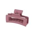 Dettaglio della pinza per capelli rettangolare rosa opaco con molla in metallo - Imballaggio Sfuso / Rosa antico