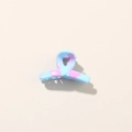 Mini 2.5cm blue and pink frangipani hair claw clip with glossy resin finish - 3cm / Glossy Blue