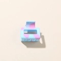 Square hollow hair claw clip with blue and pink tie-dye marble texture for women - Glossy Blue - 2.5cm Square