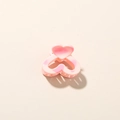 Pink heart-shaped 2.5cm frangipani style hair claw clip with a marbled texture finish - Glossy Korean Pink