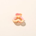 Pink and yellow marble heart hair claw clip with 2.5cm mini acrylic side grip design - Glossy Orange Red