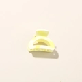 Pale yellow 2.5cm frangipani hair claw clip with a matte resin finish for women - 2.5cm Semicircle / Glossy Light Yellow