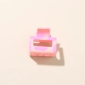 Pink and purple marble textured square hair claw clip in a minimalist hollow design - Glossy Light Pink - 2.5cm Square