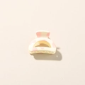 Sweet 2.5cm frangipani hair claw clip with creamy white and pink marble pattern - 2.5cm Semicircle / Glossy Cream White