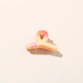 Pink and orange gradient 3cm claw clip for hair styling with resin finish and metal spring - 3cm / Glossy Orange Red