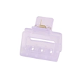 Detail of lavender translucent rectangular acrylic hair claw clip with metal spring - Independent Packaging (OPP Bag) / Light Purple