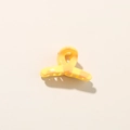 Glossy yellow 3cm hair claw clip with marble texture and golden spring mechanism - 3cm / Shiny Yellow