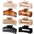 8-teiliges Set aus matten Kunststoff-Haarklammern im Keel-Stil und Haarklemmen in vier Farben - Stil C (Matte Kombination) / 8er Set