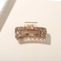 Brown marble pattern acetate hair claw clip with rectangular cutout and gold spring - Bulk Packaging / 10.5cm / Rectangular Claw Clip / Coffee Marble Pattern