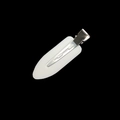 Minimalistische witte ovale haarclip zonder knik met zilveren metalen veer - #1 Wit