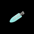 Minimalist leaf shaped creaseless hair clip in mint green finish with silver metal base - Mint Green #5