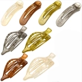 Flache Haarklammern aus mattem Harz in schlichten und hohlen Designs für Hinterkopf - Stil A / 8er Set