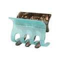 Detail of glitter mint green and tortoiseshell resin hair claw clip with strong spring - Light Blue