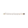 Barrette dorée élégante avec dix perles blanches rondes au design minimaliste - Style M