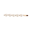 Barrette à cheveux dorée élégante ornée de perles blanches au design minimaliste - Style H