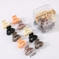 Set of 2.5cm matte heart hair clips in Morandi colors with a transparent gift box - Heart Style / 10 Pieces/Box (2.5CM) / Morandi Colors