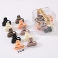 Detail of 2.5cm matte hair claws in Morandi colors with transparent gift storage box - A-Shape Style / 10 Pieces/Box (2.5CM) / Morandi Colors