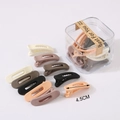 Detailed view of 4.5cm matte hair claws in Morandi colors with transparent gift box - Duckbill Clip / 10 Pieces/Box (4.5CM) / Morandi Colors