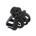 Nahaufnahme der Metallfeder und matten Oberfläche der 8cm Oktopus-Haarklammer für Damen - Schwarz / Einzelverpackung (OPP Beutel)