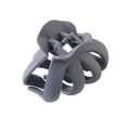 8cm mattgraue geometrische Haarklammer mit starker Metallfeder für dickes Haar - Graublau / Einzelverpackung (OPP Beutel)