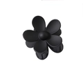 Detailed close-up of a matte black flower-shaped hair claw clip with elegant five-petal design - Black-Flower (7CM)