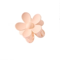 Detail view of flower-shaped hair claw clip in matte apricot finish with secure grip teeth - Individual Packaging / Warm Apricot-Flower (7CM)
