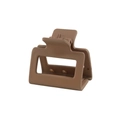 Detail view of the matte rectangular hair claw clip with strong metal spring - 5CM Khaki