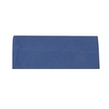 Macro detail of dark blue ribbed knitted headband with elastic texture and smooth seams - Blue