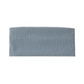 Detail view of light blue ribbed knit headband showing fine texture and elastic fabric - Light Blue
