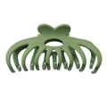 Matte avocado green 12cm hair claw clip with octopus teeth design for women - Independent Packaging (OPP Bag) / Green