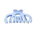 12cm light blue matte large plastic hair claw clip with heart-shaped handle for women - Blue