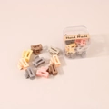 Mini matte claw clips in Morandi tones with clear storage box for girls - Rectangular Style / 10 Pieces/Box / Mixed Milk Coffee Colors