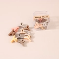 Mini matte plastic hair claws in Morandi colors with a transparent storage box - Crossed / 10 Pieces/Box / Mixed Milk Coffee Colors