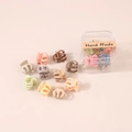 Mini matte Morandi color hair claw clips set in transparent gift box with handmade label - Small Pumpkin Style / 10 Pieces/Box / Mixed Milk Coffee Colors