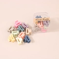 Set de mini pinzas para el cabello color macaron en una caja de regalo cuadrada - Estilo Rectangular / Serie Macaron