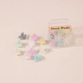 Matte macaron flower mini hair clips set in a transparent gift box for girls - Flower Style / 10 Pieces/Box / Matte Light Colors