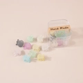 Set of colorful mini rabbit hair clips in transparent storage box with pastel colors - Rabbit Ears Style / 10 Pieces/Box / Matte Light Colors