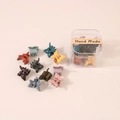 Mini plastic claw clips set in various Morandi colors with a clear square storage box - Butterfly Style / 10 Pieces/Box / Morandi Colors