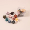Mini floral hair claws in Morandi colors with a clear storage box and handmade tag - Flower Style / 10 Pieces/Box / Morandi Colors