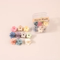 Mini macaron flower hair clips set in a variety of matte colors with clear storage case - Flower Style / 10 Pieces/Box / Macaron Series