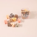 Mini matte macaron hair clips set for women in a handmade gift box packaging - Crown / 10 Pieces/Box / Mixed Milk Coffee Colors