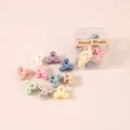 Mini flower hair clips in matte macaron colors with a clear square storage box - Bowtie / 10 Pieces/Box / Macaron Series