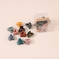 Mini candy colored matte hair claws set in a transparent storage box for girls - Semicircle Style / 10 Pieces/Box / Morandi Colors
