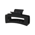 Matte black large rectangular hair claw clip for women with professional matte finish - 10cm Black