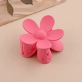 Pince à cheveux fleur rose fuchsia mat en plastique ABS résistant pour femme - Rose rouge