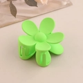 Pinza per capelli a fiore verde neon opaco con molla in metallo per lo styling - Confezione sfusa / Stile con Motivo Floreale / Verde Erba